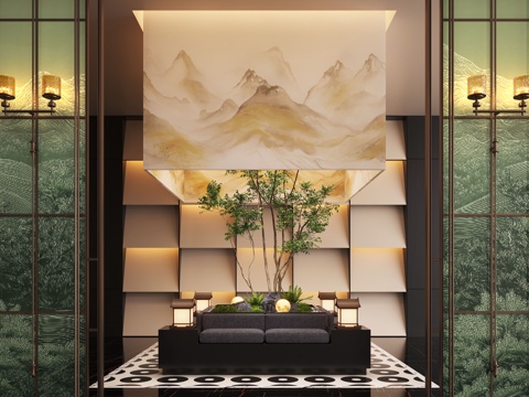 modern hall moss landscape hall landscape landscaping plant device screen partition