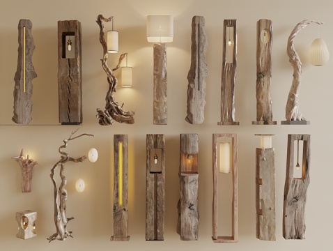 Quiet Floor Lamp Log Floor Lamp Old Wood Floor Lamp Retro Floor Lamp Old Wood Floor Lamp