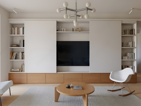 Modern Cream Living&Dining Room Small Apartment Guest DiningRoom Henghall Guest Restaurant Unowner Lamp Guest Restaurant