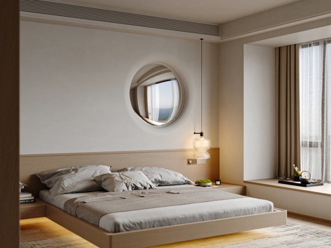 Cream Style bedroom master bedroom elderly room suspension bed