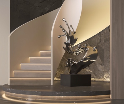 Modern Abstract Metal Sculpture Art Sculpture Water Sculpture