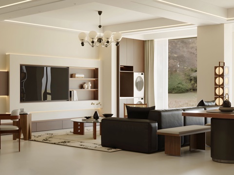 Middle Ancient Retro DiningRoom Middle Ancient Restaurant Retro Restaurant Sofa Coffee Table Combination