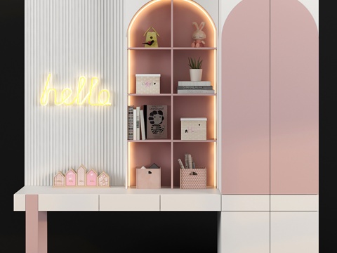 Modern Cream Style Children's Bookcase Children's Wardrobe