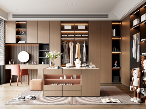 Italian Modern Cloakroom Dressing Table Wardrobe Wardrobe Island Table Cloakroom