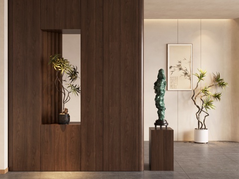 Neo-Chinese Style Partition Screen Partition Porch Partition Solid Wood Partition