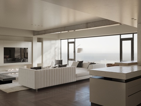 Modern Quiet DiningRoom Large Flat Floor Restaurant High Grade Grey Restaurant Black and White Grey Restaurant