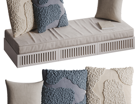 Modern Cream Style Fabric Bay Window Cushion Pillow Sofa Cushion
