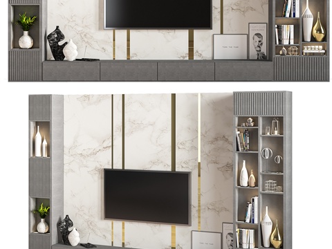 Wall TV background wall TV background cabinet
