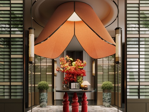 Modern Hall Hotel Hall Club Hall Floriculture Table Combination Screen Partition