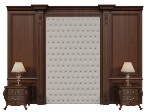 New Chinese Wall bedside background wall carved lines