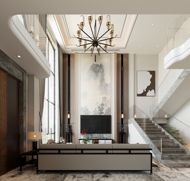 New Chinese Villa Living&Dining Room