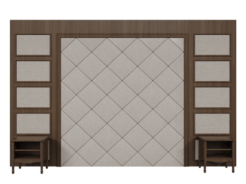New Chinese Wall bedside background wall carved lines