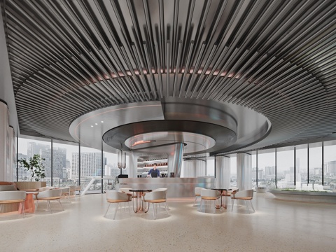 Modern Sales Office Negotiation Area Water Bar Counter Sales Office Bar Front Desk