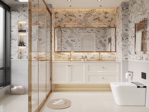 018 Toilet French Cream Style Toilet Bathroom Cabinet Toilet