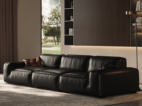Italian Style Multi-person Sofa Living Multi-person Sofa Sectional Sofa Tofu Block Sofa Skin