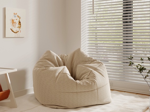 09 Beanbag Modern Cream Style Lazy Sofa Casual Sofa