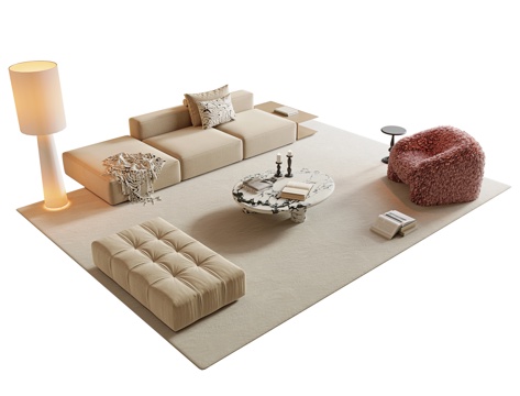 Modern Minimale Sofa Coffee Table Combination Multiplayer Sofa Sectional Sofa Straight Row Sofa Coffee Table