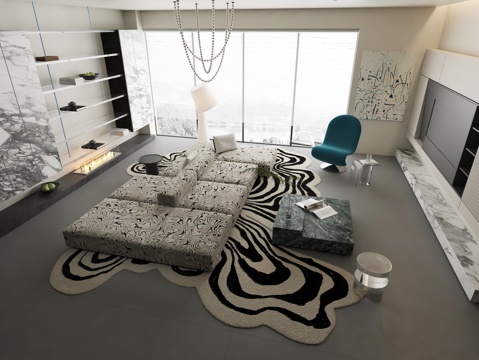 Italian style sofa coffee table combination