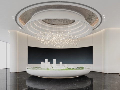 Modern sales office negotiation area water bar counter sales office bar front desk real estate sand table