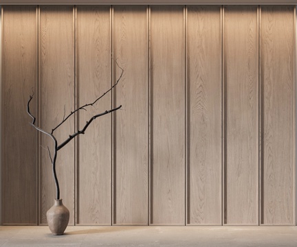Skeleton line Wall wood veneer background wall wood clapboard dried branch vase