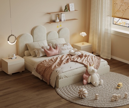Modern Cream Style Double Bed