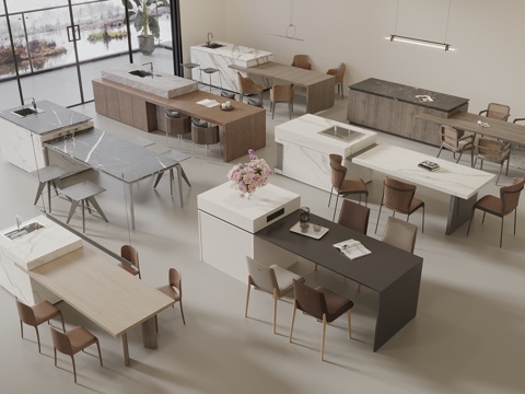 Island Table Dining Seat Combination Bar Chair Island Table Marble Island Table Suspension Island Table One-piece Chair