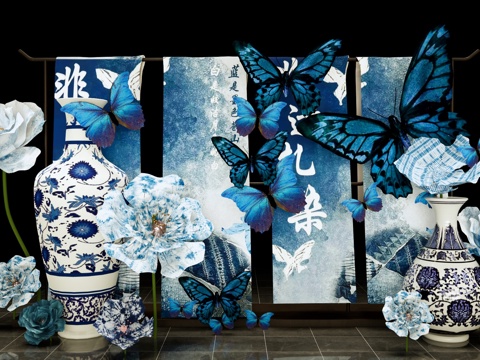 Intangible Cultural Heritage Tie-Dye Merchen Tie-Dye Butterfly Device Art Oriental Aesthetics Traditional Tie-Dye Tie-Dye Flower