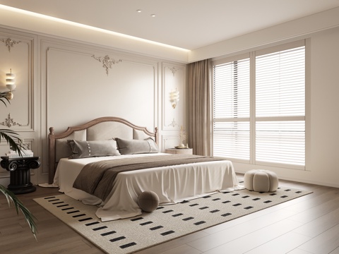 French Middle Bedroom Master Bedroom Second Bedroom Double Bed Elderly Room