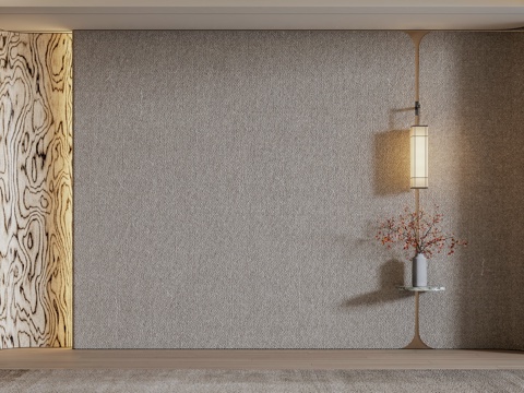 New Chinese Wall texture wall cloth bedroom background wall bedside background wall wall lamp
