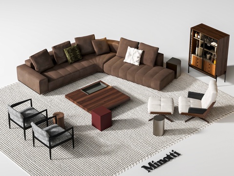 Minotti Sofa Coffee Table Combination Corner Sofa Living Room Sofa Sofa Chair
