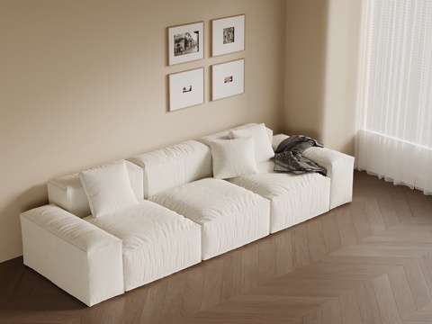 Modern cream style multi-person sofa sofa