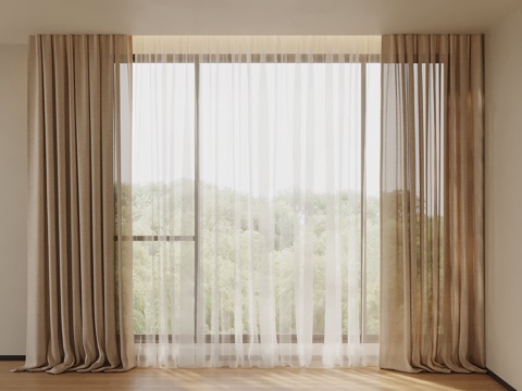 Modern curtain gauze curtain double curtain