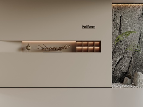 New Chinese sofa Wall rubble background wall