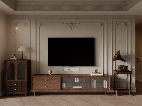 French Antique TV Cabinet Phonograph