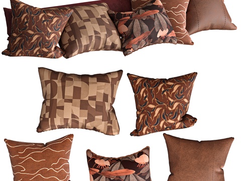 Neo-Chinese Style Affordable Luxury Style Fabric Pillow Leather Pillow