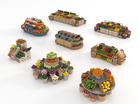 Modern supermarket fruit shelf