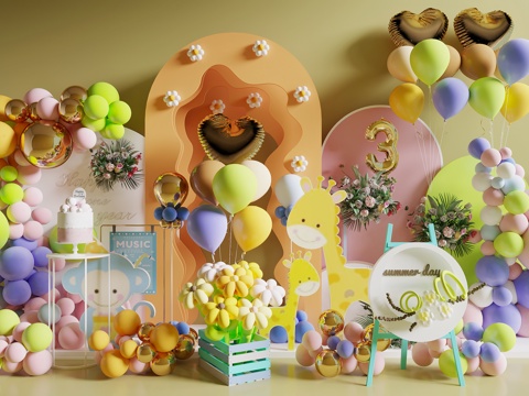 Modern Balloon Art Display Balloon Birthday Meichen Wedding Meichen