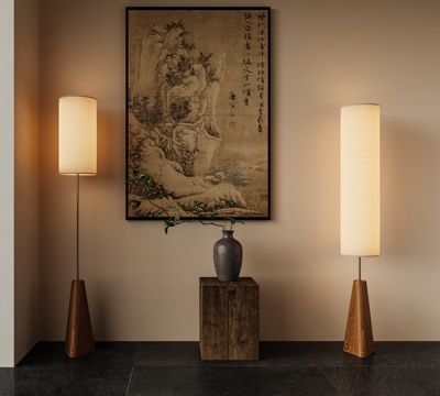 New Chinese Floor Lamp Chinese Floor Lamp Medieval Floor Lamp Solid Wood Floor Lamp Zen Floor Lamp