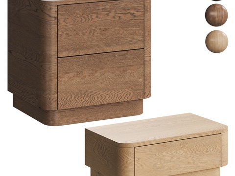 Modern Italian Solid Wood Bedside Table
