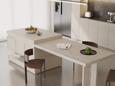 Modern Cream Style Island Table and Chair