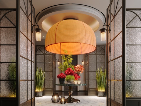 Modern Hall Hotel Hall Club Hall Floriculture Table Combination Screen Partition