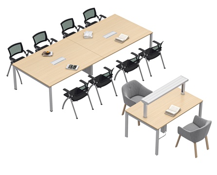 Modern Office Desk and Chair Desk Reading Table Conference Table Negotiation Table Desk with Lamp Reading