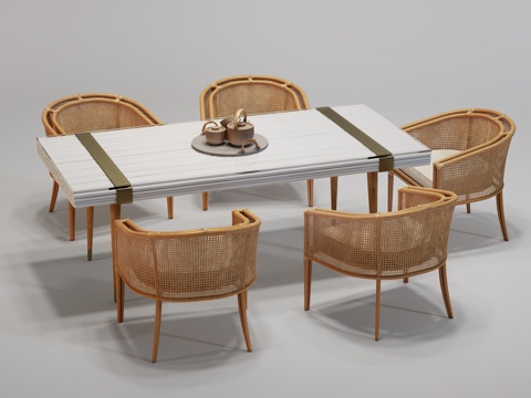 Modern Outdoor Table and Chair Negotiation Table and Chair Rattan Lounge Chair