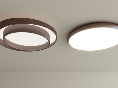 French Retro Bedroom Ceiling Light Middle Ancient Room Study Light Simple Walnut Color Super Bright Full Spectrum Eye Protection Lamps
