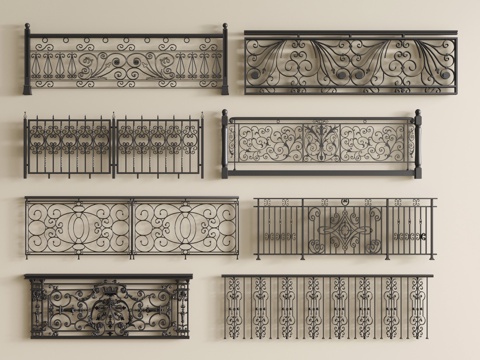 French wrought iron railing European wrought iron guardrail fence_railing