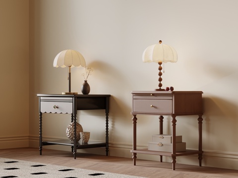 French Mid-century Style Bedside Cabinet