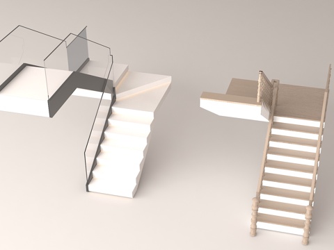 Hotel Stairs Glass Handrail Stairs Marble Stairs Folding Line Stairs Transparent Stairs