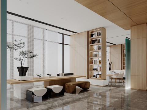 Modern Sales Department Leisure Area Tea Room Reception Area Reception Room Chair Sofa Tea Table Tea Chair Neo-Chinese Style Ornaments