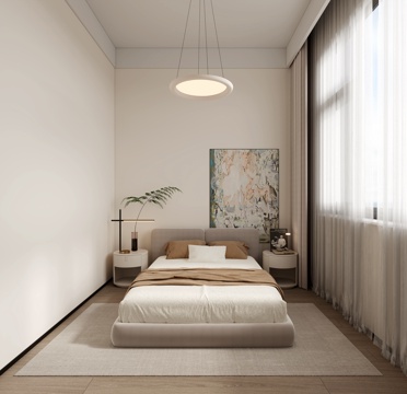 Modern Cream Log Second Bedroom