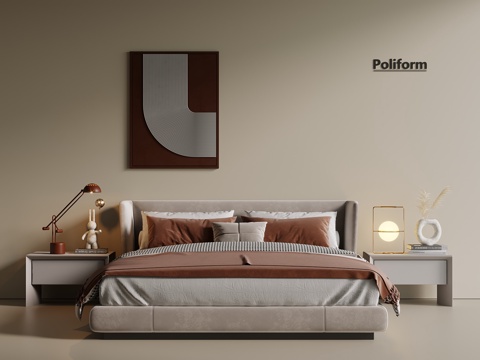 Affordable Luxury Style Silent Double Bed Fabric Bed Cortical Bed Master Bedroom Bed